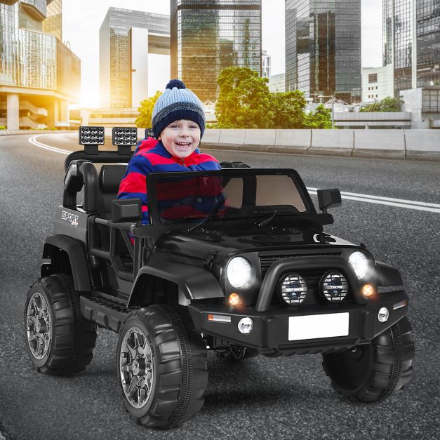 KidTrax 12V - Electric Ride-On Truck Toy Vehicle in Black with Remote Control - Perfect for Fostering Imaginative Play and Enhancing Motor Skills in Kids
