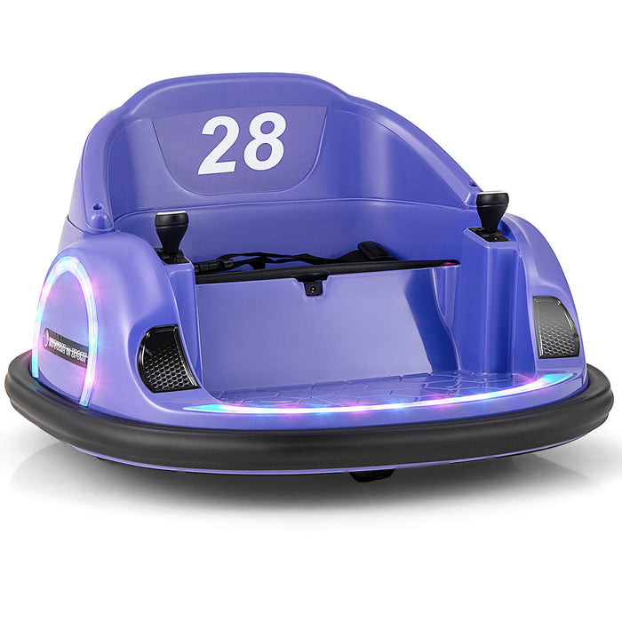 12V Kids Ride on Bumper Car with Flashing Lights and Remote Control-Pink