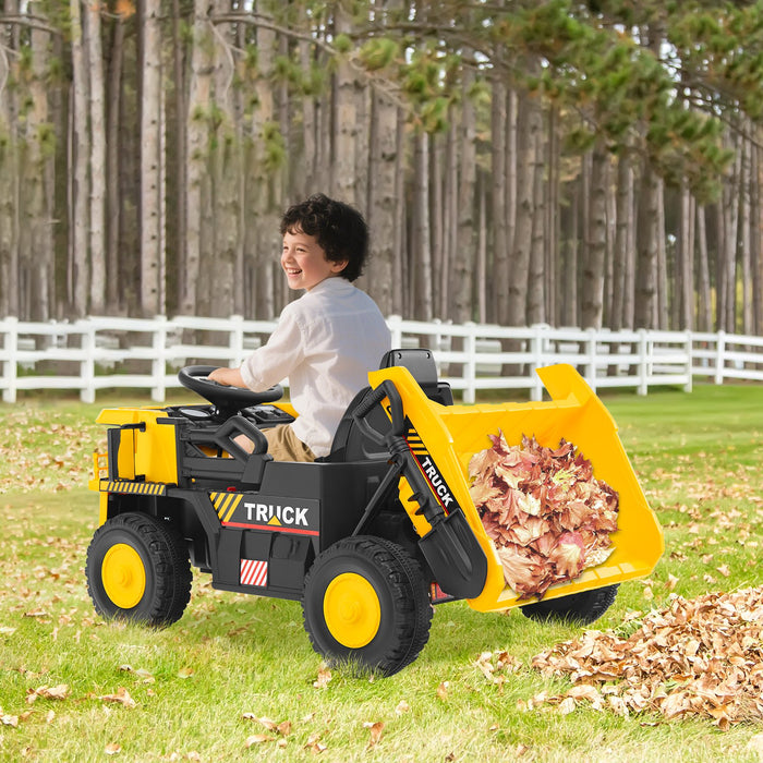 12V Kids Electric Ride on Dump Truck with Remote Control for Aged 3+-