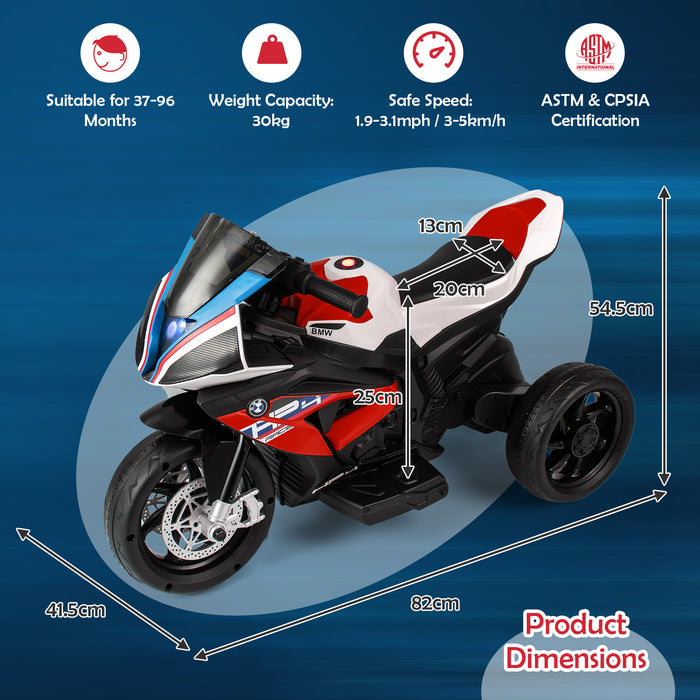 12V Kids Motorcycle Ride-On Toy with Music and Headlight-