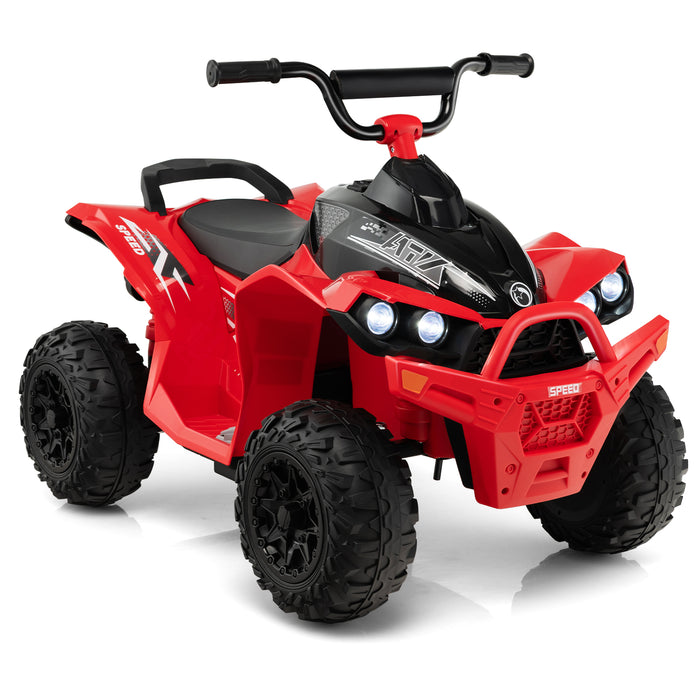 12V Kids Ride On ATV with 2 Speeds and LED Lights-Pink