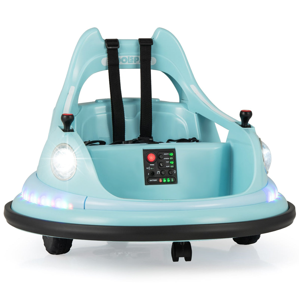 12V Kids Ride On Bumper Car with Dual Joysticks and 5 Light Effects-