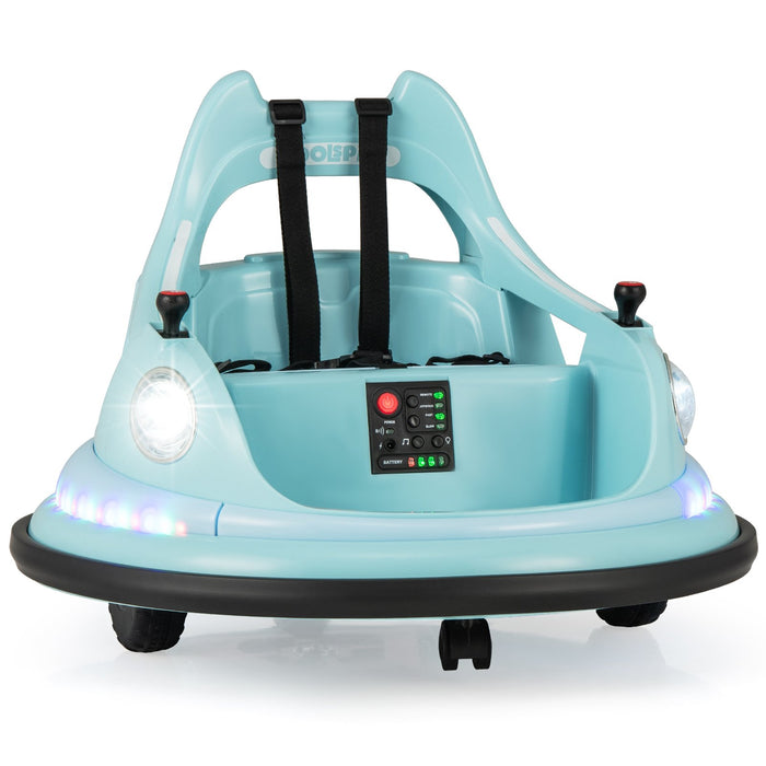 12V Kids Ride On Bumper Car with Dual Joysticks and 5 Light Effects-