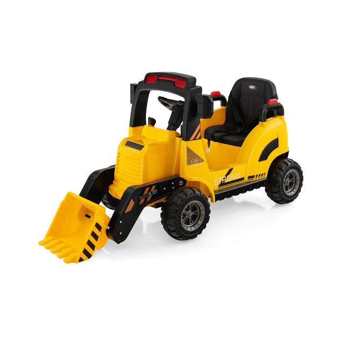 12V Kids Ride On Construction Tractor with Electric Bucket and Music-