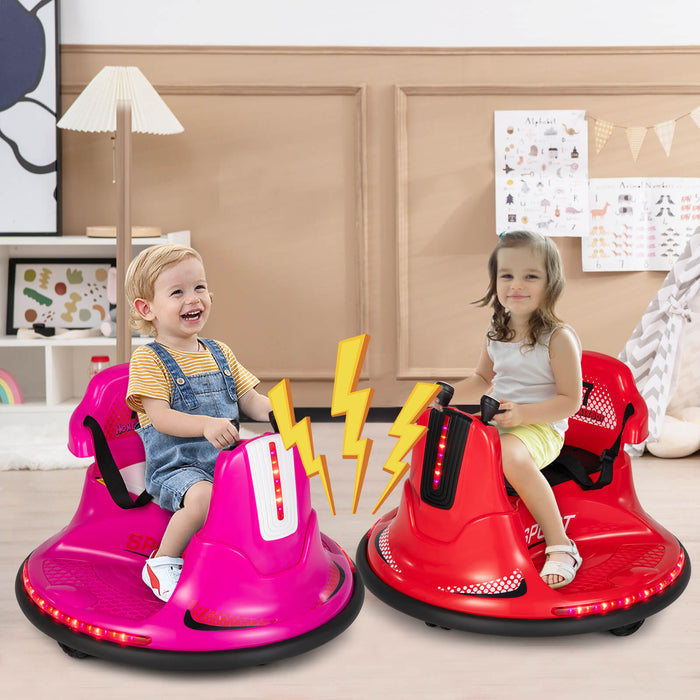 12V Kids Ride On Electric Bumper Car with Dual Joysticks and Remote Control-