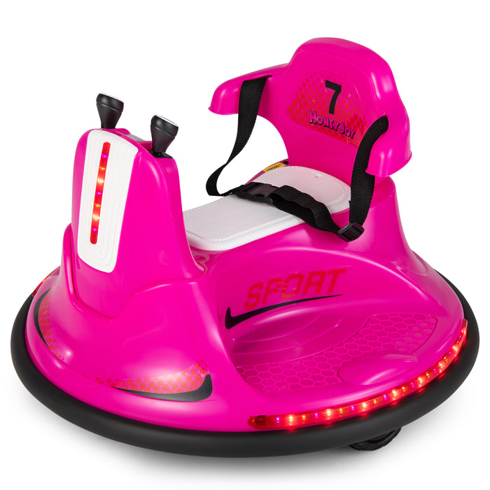 12V Kids Ride On Electric Bumper Car with Dual Joysticks and Remote Control-