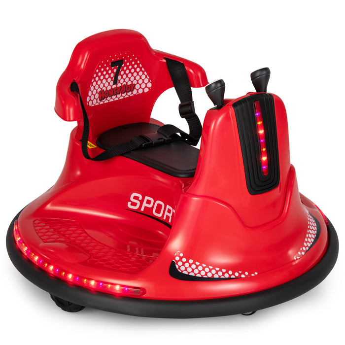 12V Kids Ride On Electric Bumper Car with Dual Joysticks and Remote Control-