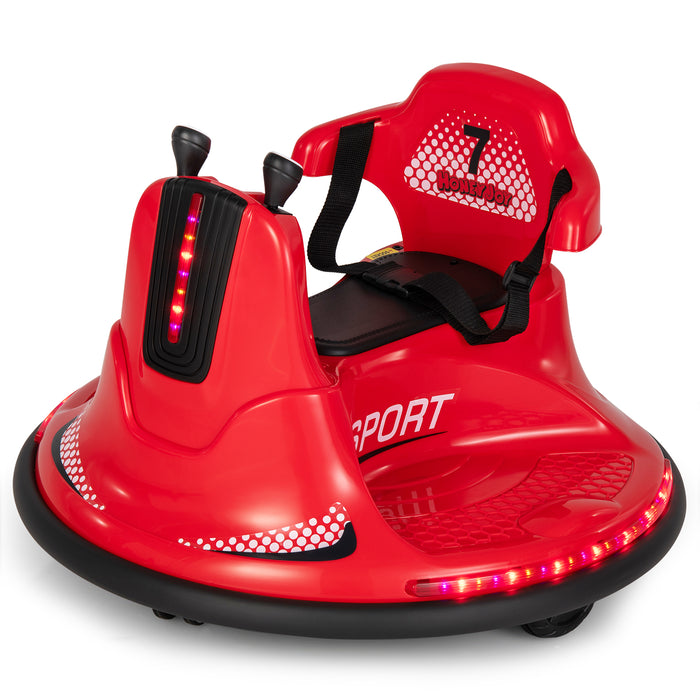 12V Kids Ride On Electric Bumper Car with Dual Joysticks and Remote Control-