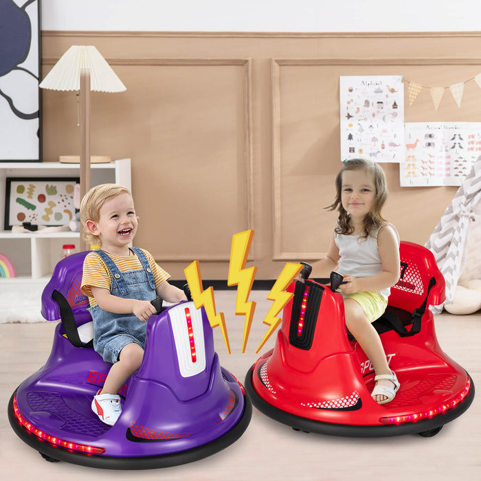 12V Kids Ride On Electric Bumper Car with Dual Joysticks and Remote Control-
