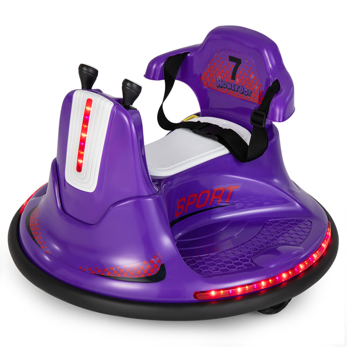 12V Kids Ride On Electric Bumper Car with Dual Joysticks and Remote Control-