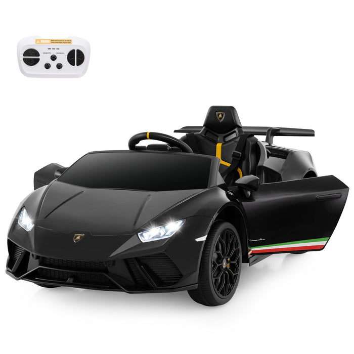 12V Kids Ride on Car Lamborghini with Remote Control and LED Lights-White