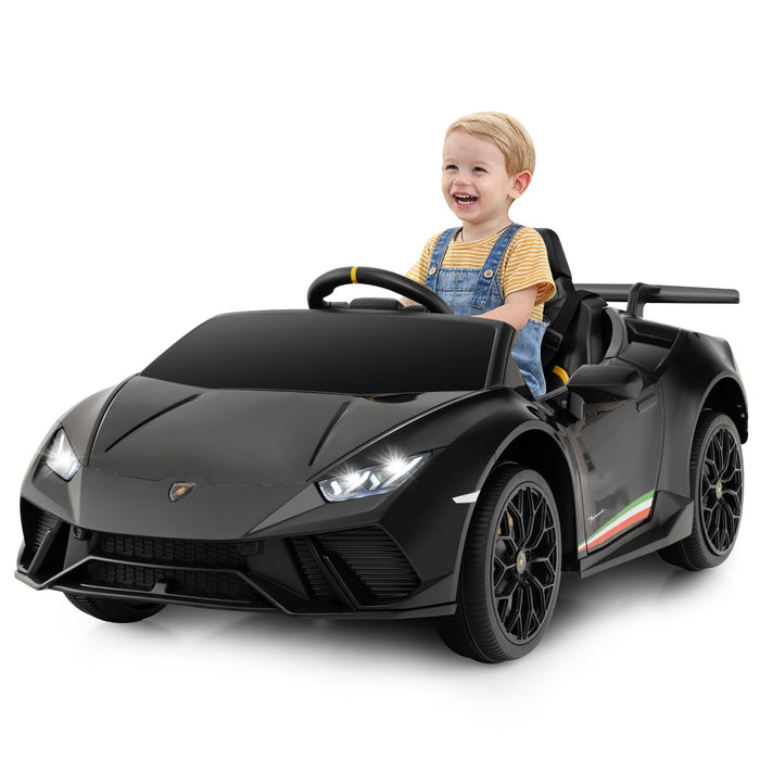 12V Kids Ride on Car Lamborghini with Remote Control and LED Lights-White