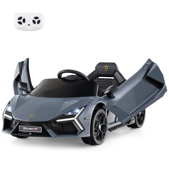 12V Kids Ride on Car with Hydraulic Doors Licensed Lamborghini Revuelto-Orange