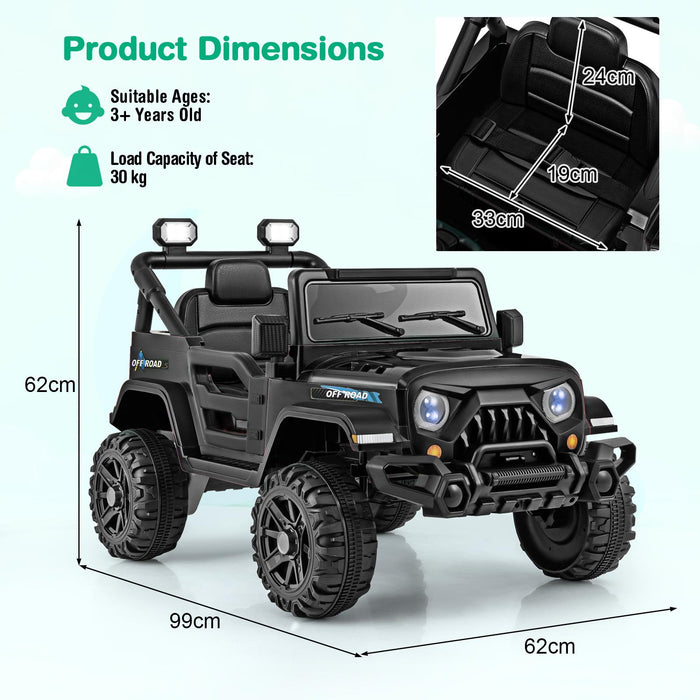 12V Kids Ride on Truck with Remote Control and 3 Speeds-