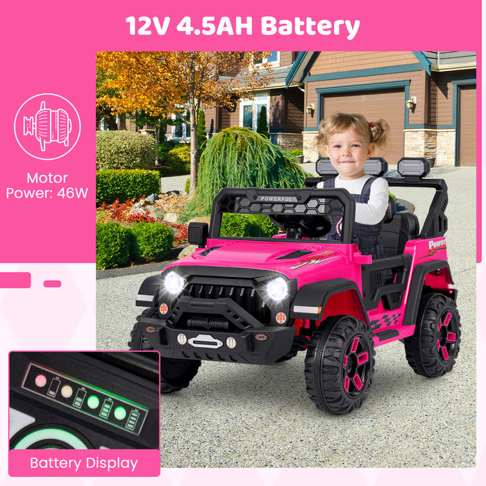 12V Kids Ride on Truck with Remote Control and Wireless Connection-