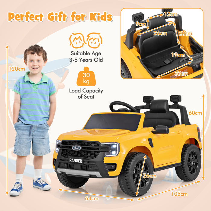 12V Licensed Ford Ranger Kids Ride on Car with Remote Control-