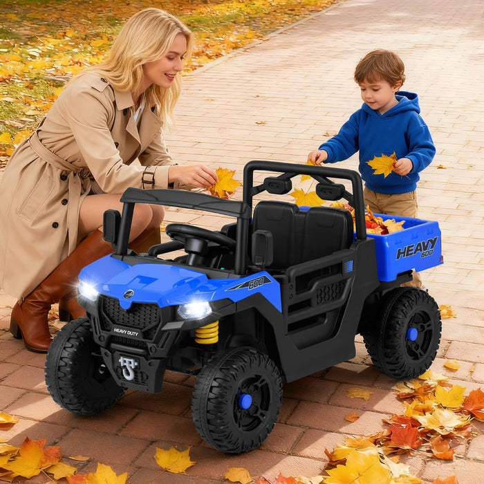 12V Ride on Dump Truck with Electric Dump Bed with Music and Remote Control-