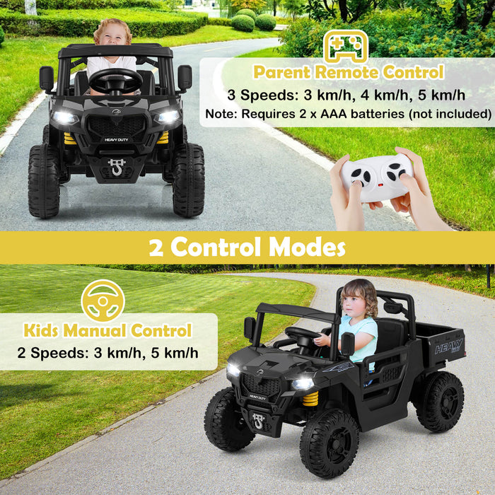 12V Ride on Dump Truck with Electric Dump Bed with Music and Remote Control-
