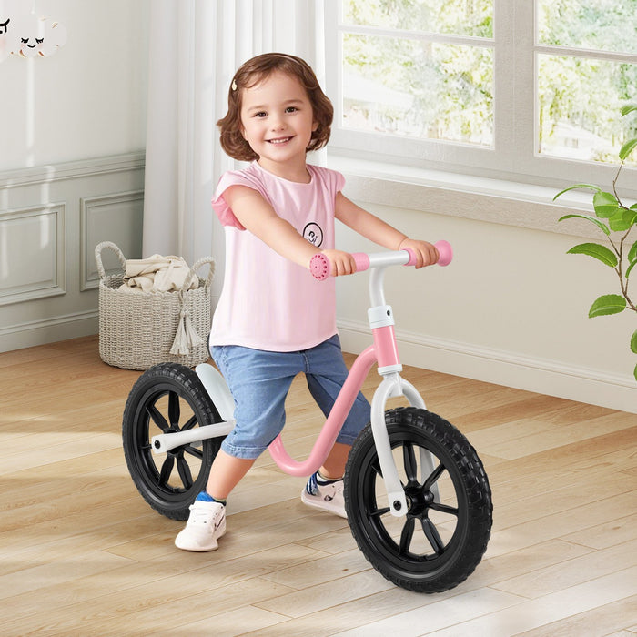 12 Inch Balance Bike No Pedal Training Bicycle with Adjustable Handle and Seat-