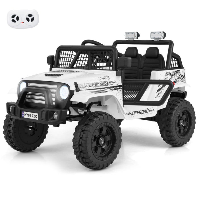 12V Kids Ride on Truck Car with Remote Control and LED Lights-Black