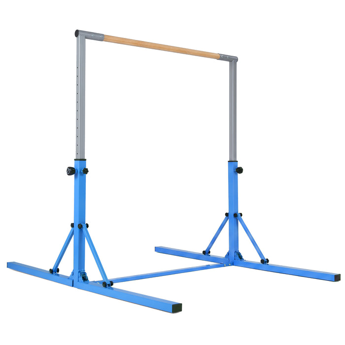 13-Level Adjustable Heights Foldable Gymnastics Bar for Kids-Pink