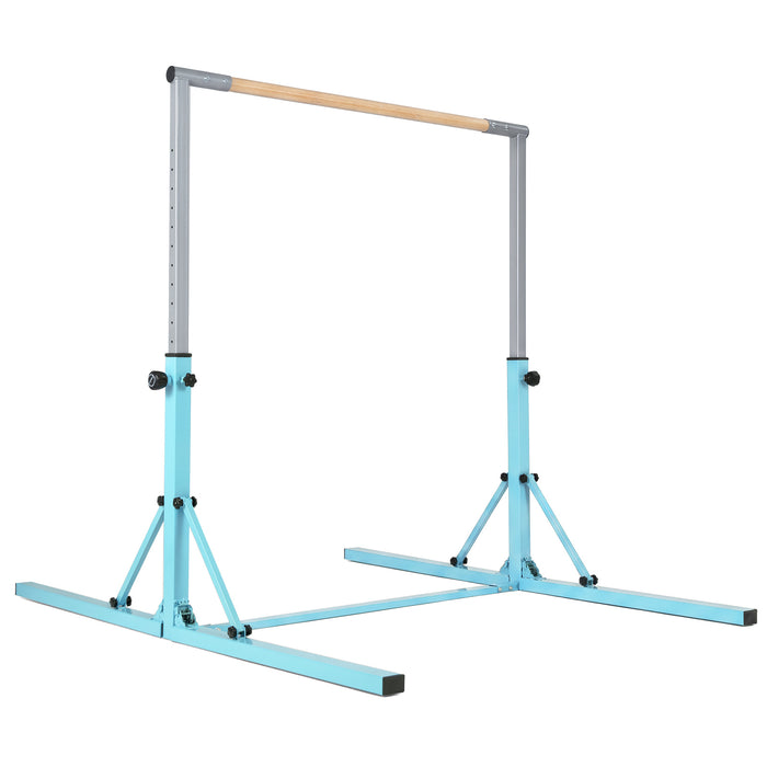13-Level Adjustable Heights Foldable Gymnastics Bar for Kids-Pink