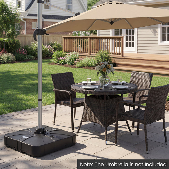 130 kg/170 kg Outdoor Cantilever Umbrella Base with Wheels Heavy-Duty Offset Patio Umbrella Stand-