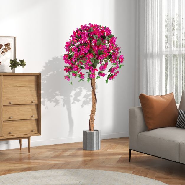 130cm Artificial Azalea Tree with 576 Flowers and 288 Leaves 2 Pack-Red