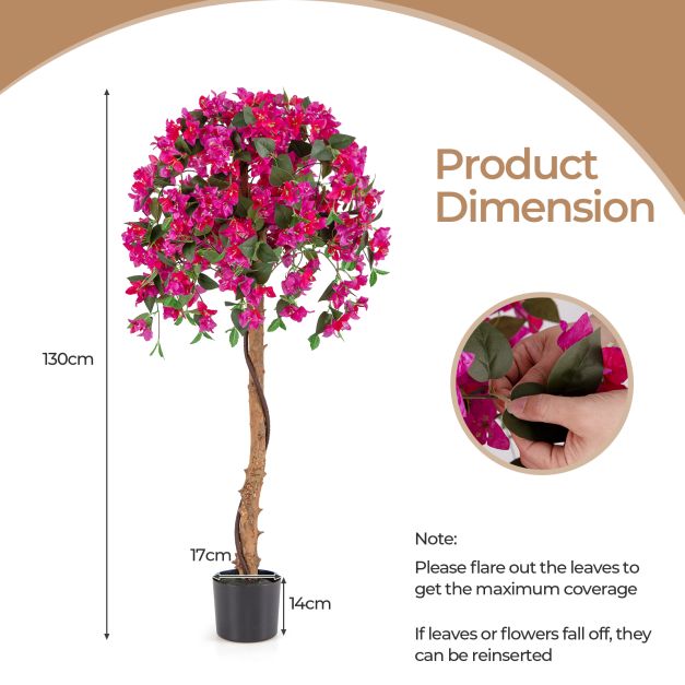 130cm Artificial Azalea Tree with 576 Flowers and 288 Leaves 2 Pack-Red