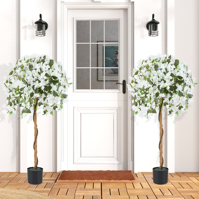 130cm Artificial Azalea Tree with 576 Flowers and 288 Leaves 2 Pack-Red
