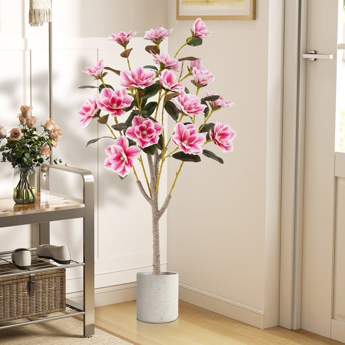 130CM Artificial Magnolia Tree Faux Wedding Flower Plant with Realistic Moss-