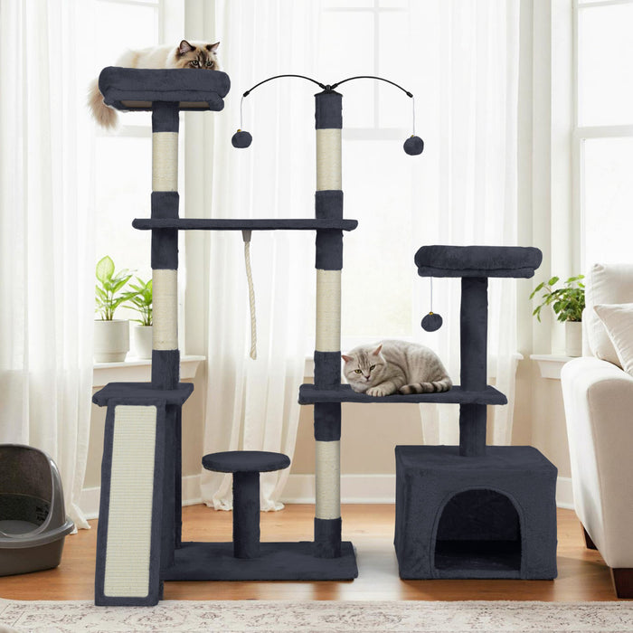 136 CM Tall Cat Tree Tower with Sisal Scratching Posts-