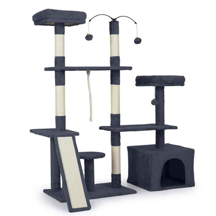 136 CM Tall Cat Tree Tower with Sisal Scratching Posts-