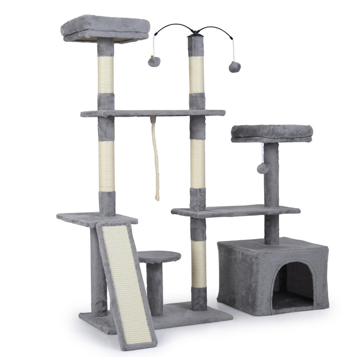 136 CM Tall Cat Tree Tower with Sisal Scratching Posts-