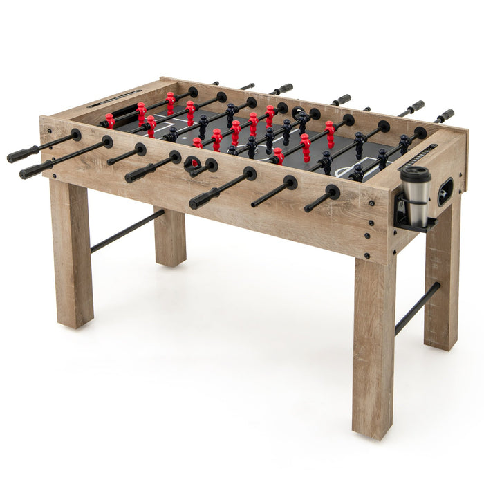 137 cm Full Size Foosball Table with 2 Balls and 2 Foldable Cup Holders-