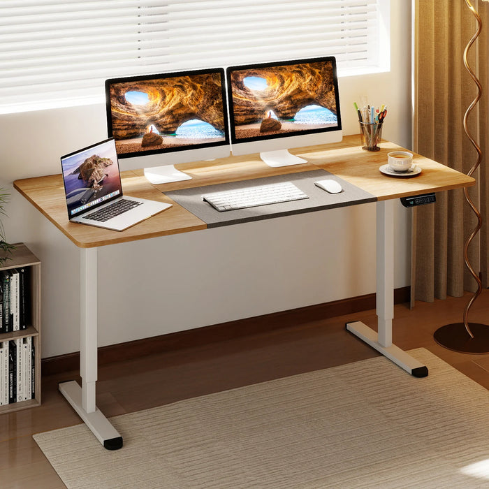 140 x 70 cm Height Adjustable Electric Standing Desk with Anti-Collision Design-
