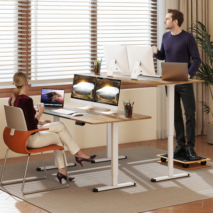 140 x 70 cm Height Adjustable Electric Standing Desk with Anti-Collision Design-