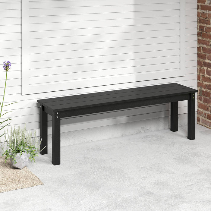 140CM HDPE Outdoor Bench Backless Patio Garden Bench for 2-3 People-