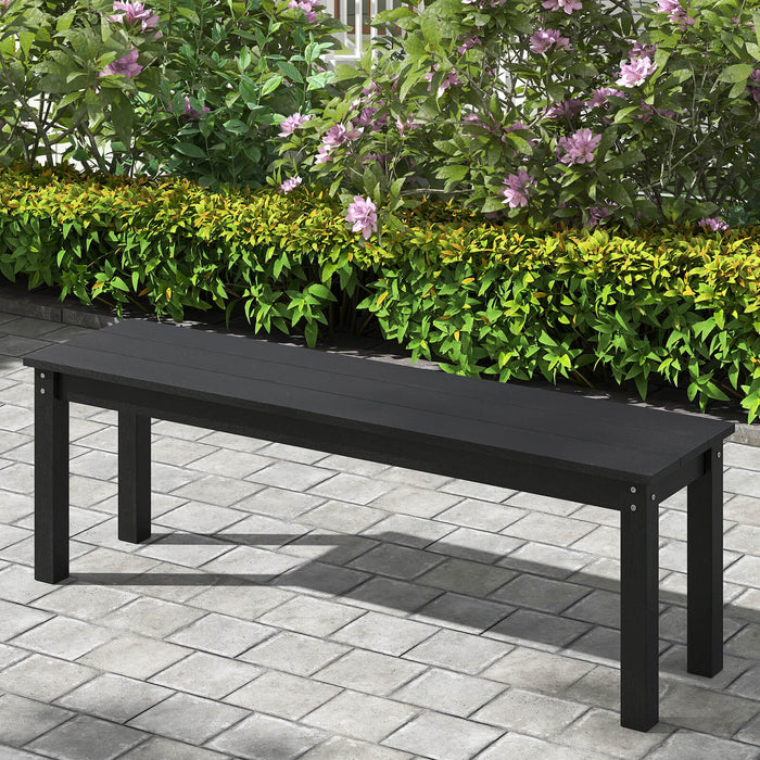 140CM HDPE Outdoor Bench Backless Patio Garden Bench for 2-3 People-