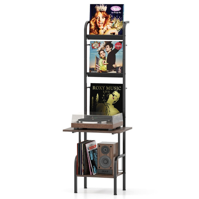 144cm Tall Record Player Stand&nbsp;with Vinyl Storage for Living Room Bedroom-