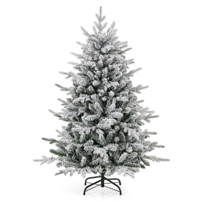 147/186 Flocked Christmas Tree with 8 Lighting Modes-