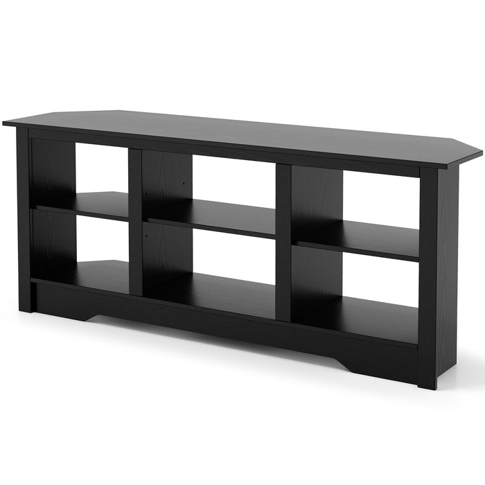 147cm TV Stand for TVs up to 65 Inches with 6 Open Storage Shelves-