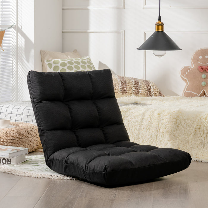 14-Position Adjustable Floor Chair with High Resilience Sponge-