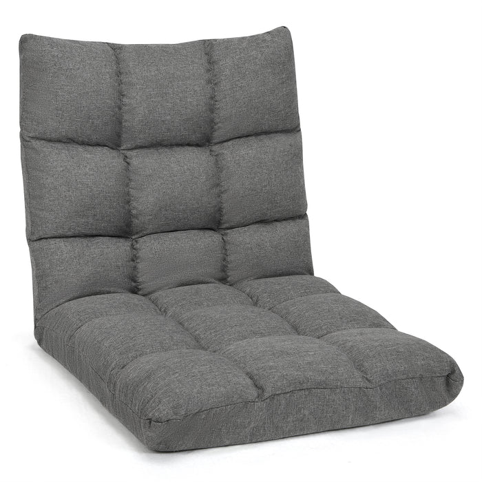 14-Position Adjustable Floor Chair with High Resilience Sponge-