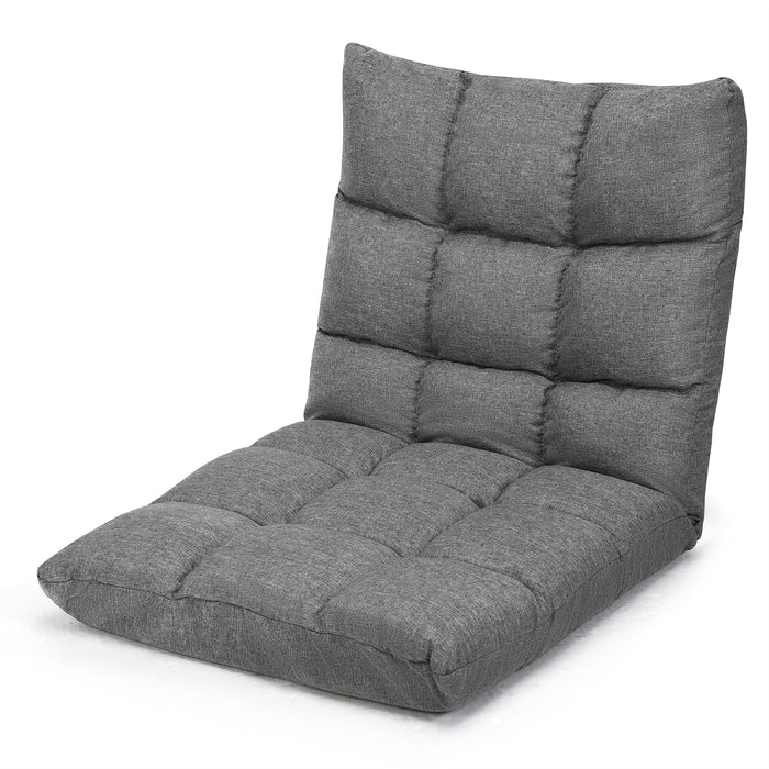 14-Position Adjustable Floor Chair with High Resilience Sponge-