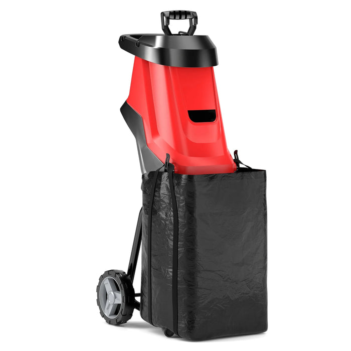 15-AMP Electric Wood Chipper and Shredder with Wheels-