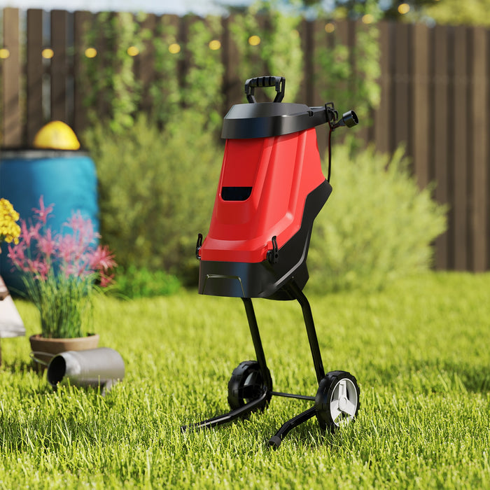 15-AMP Electric Wood Chipper and Shredder with Wheels-