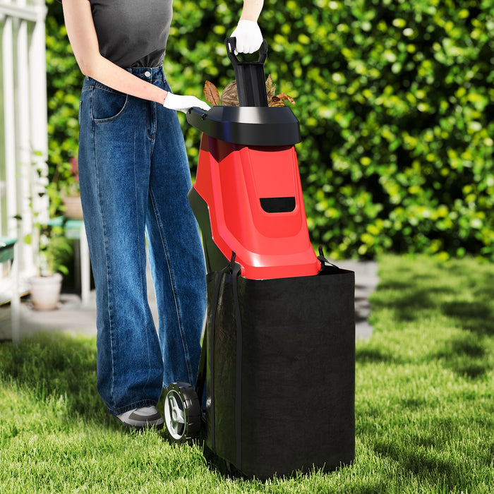 15-AMP Electric Wood Chipper and Shredder with Wheels-