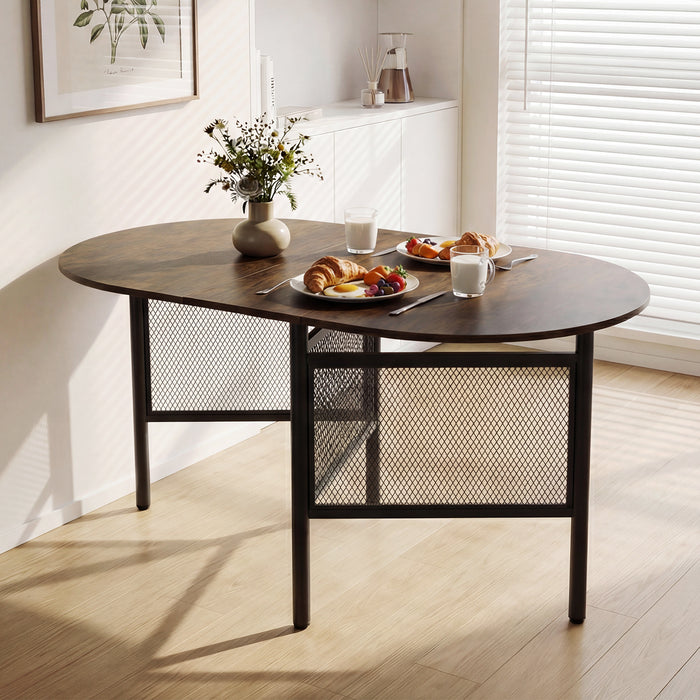 150 CM Folding Dining Table for 6-8 People with Metal Legs-