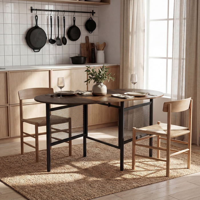 150 CM Folding Dining Table for 6-8 People with Metal Legs-